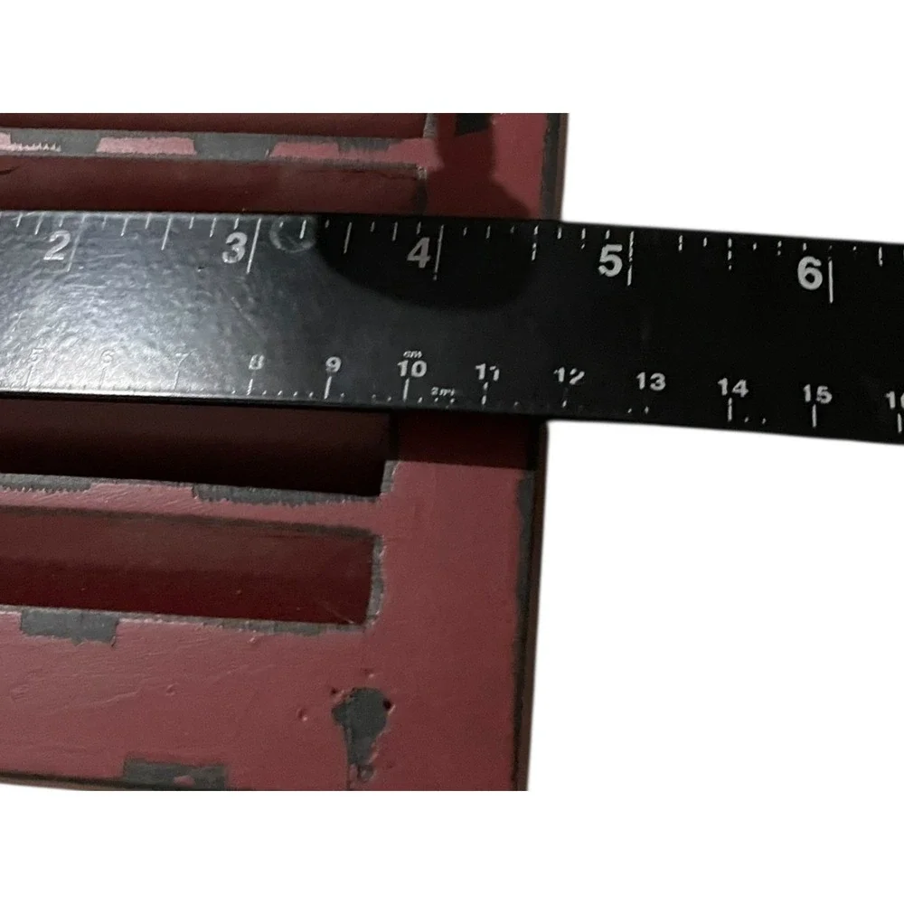 Rustic Red Shutter Wall Hook Rack Distressed Farmhouse Decor 8x4.5